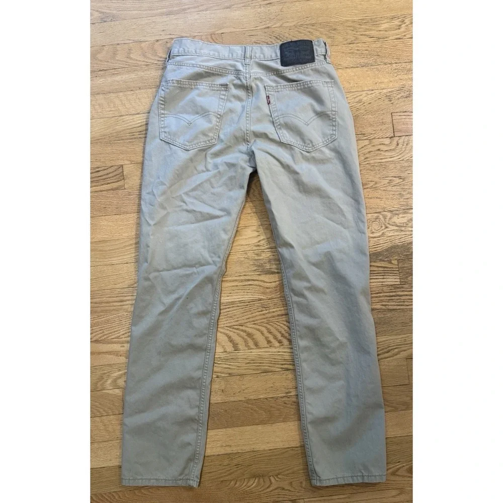Levi's Men's Straight Slim Fit Beige Light Wash Denim Jeans Mid Rise 5-Pocket